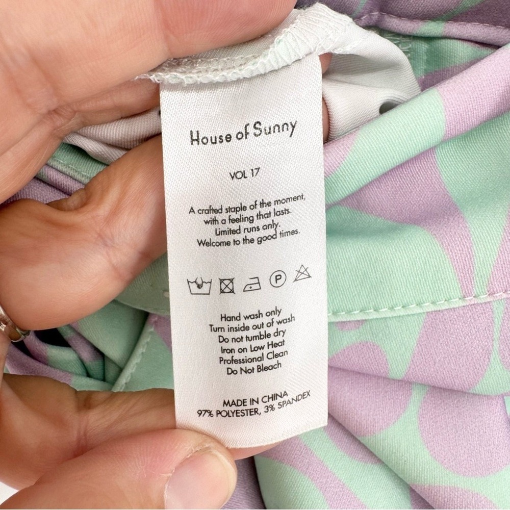 House of Sunny x Free People Purple Haze Party Pants Purple Green Psychedelic 2 - Picture 16 of 16